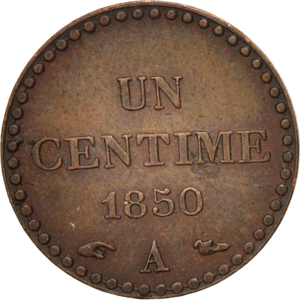 Coin, France, Dupré, Centime, 1850, Paris, AU(50-53), Bronze, KM:754