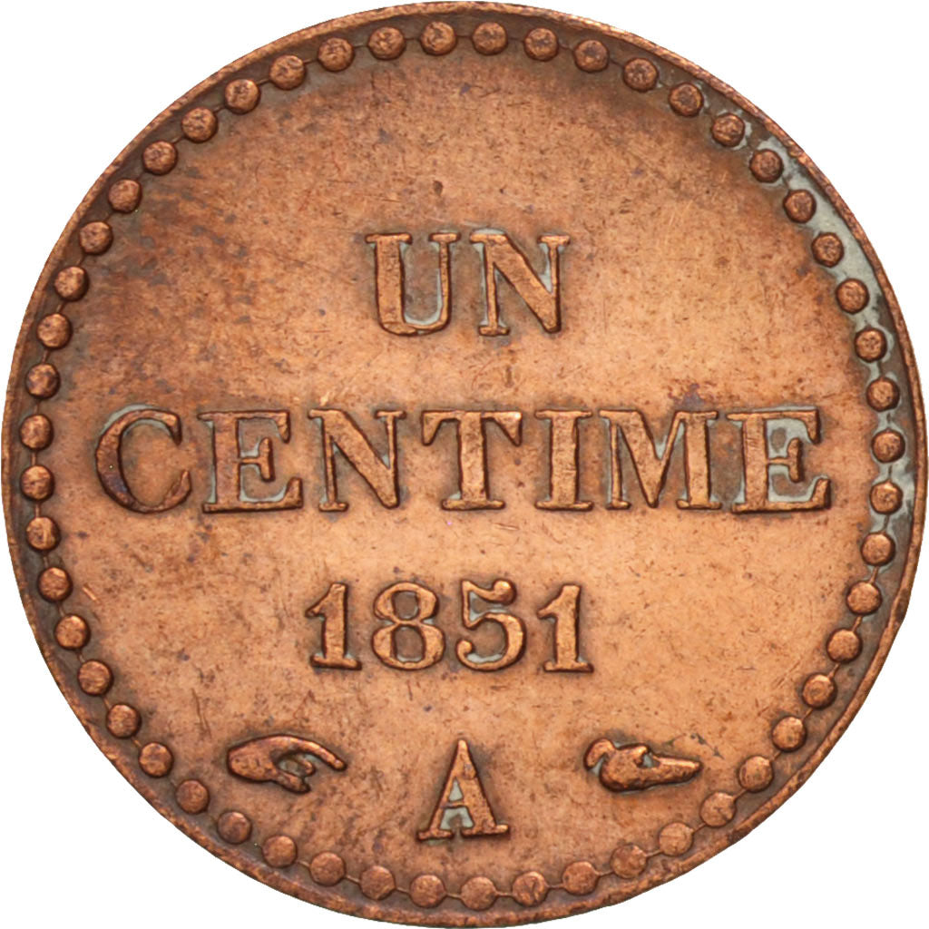 Coin, France, Dupré, Centime, 1851, Paris, AU(55-58), Bronze, KM:754