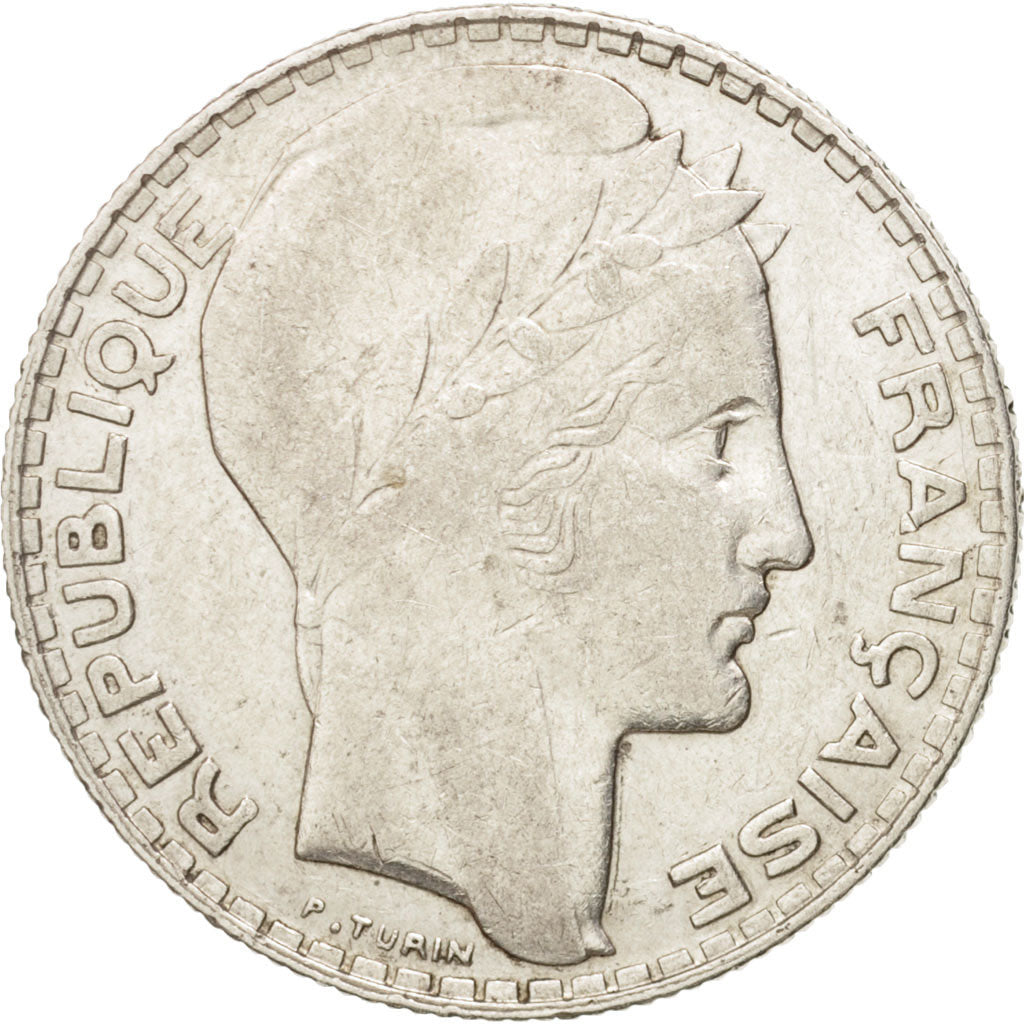 France, Turin, 10 Francs, 1937, Paris, VF(30-35), Silver, KM:878, Gadoury:801