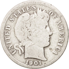 États-Unis, Barber Dime, Dime, 1901, U.S. Mint, Philadelphia, TB, Argent
