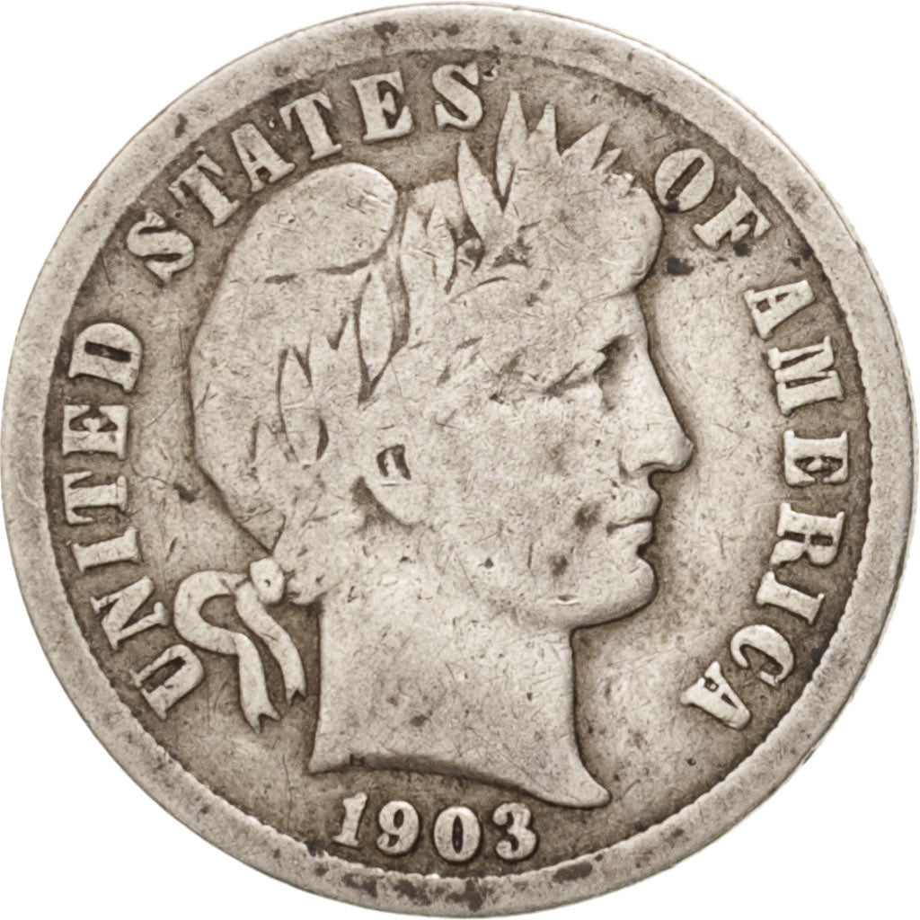United States, Barber Dime, Dime, 1903, U.S. Mint, Philadelphia, VF(20-25)