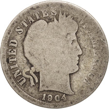 Coin, United States, Barber Dime, Dime, 1904, U.S. Mint, Philadelphia, G(4-6)