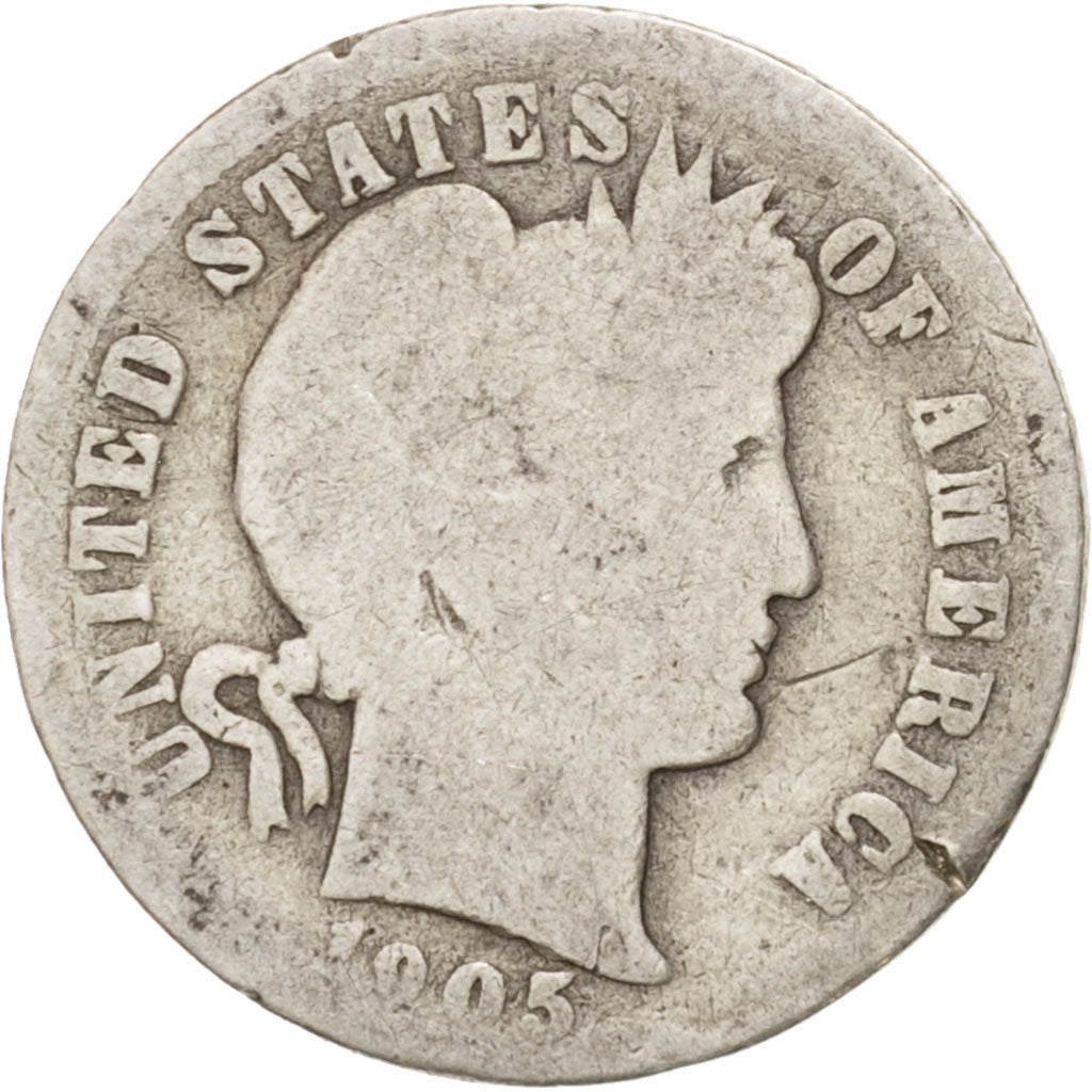 United States, Barber Dime, Dime, 1905, U.S. Mint, Philadelphia, G(4-6), Silv.er