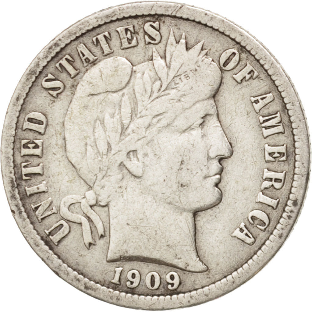 United States, Barber Dime, Dime, 1909, U.S. Mint, Philadelphia, EF(40-45)
