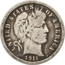 Coin, United States, Barber Dime, Dime, 1911, U.S. Mint, Philadelphia