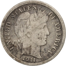 United States, Barber Dime, Dime, 1911, U.S. Mint, Denver, VF(30-35), Silver