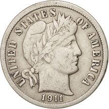 United States, Barber Dime, Dime, 1911, U.S. Mint, Philadelphia, EF(40-45)