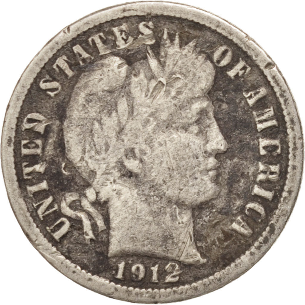 Moneta, Stati Uniti, Barber Dime, Dime, 1912, U.S. Mint, Philadelphia, MB
