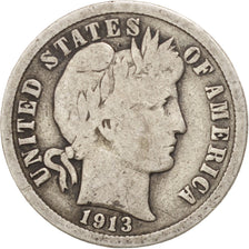 United States, Barber Dime, Dime, 1913, U.S. Mint, Philadelphia, VF(20-25)
