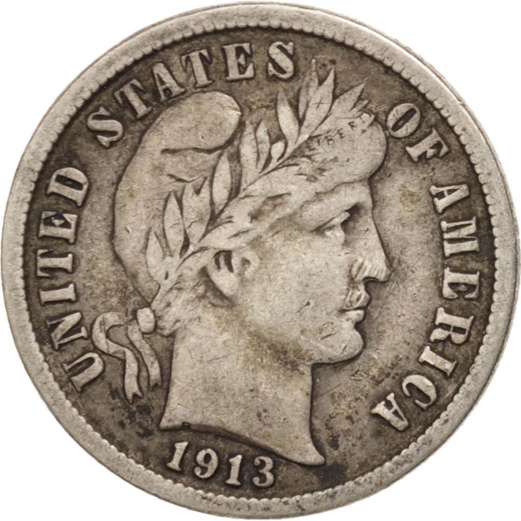 United States, Barber Dime, Dime, 1913, U.S. Mint, Philadelphia, VF(30-35)