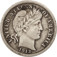 United States, Barber Dime, Dime, 1913, U.S. Mint, Philadelphia, EF(40-45)