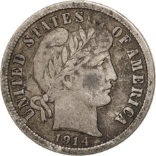 Moneta, Stati Uniti, Barber Dime, Dime, 1914, U.S. Mint, Philadelphia, MB+