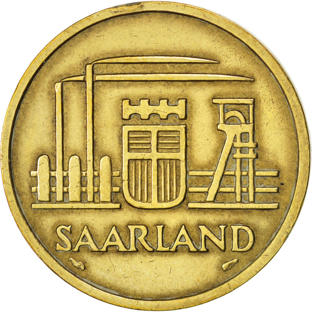 SAARLAND, 50 Franken, 1854, Paris, KM #3, EF(40-45), Aluminum-Bronze, 8.13