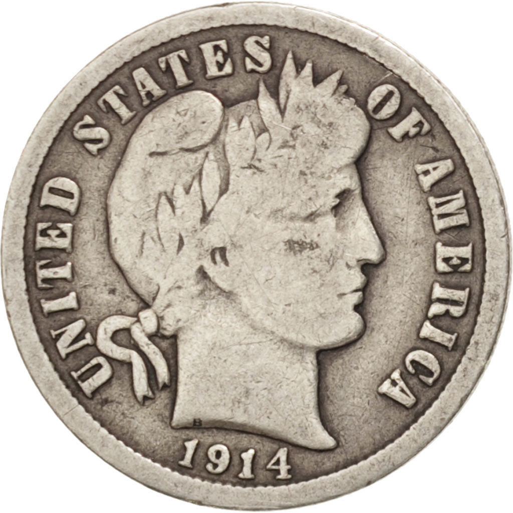 United States, Barber Dime, Dime, 1914, U.S. Mint, Denver, VF(20-25), Silver