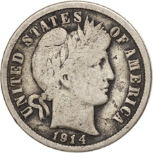 United States, Barber Dime, Dime, 1914, U.S. Mint, Denver, VF(20-25), Silver