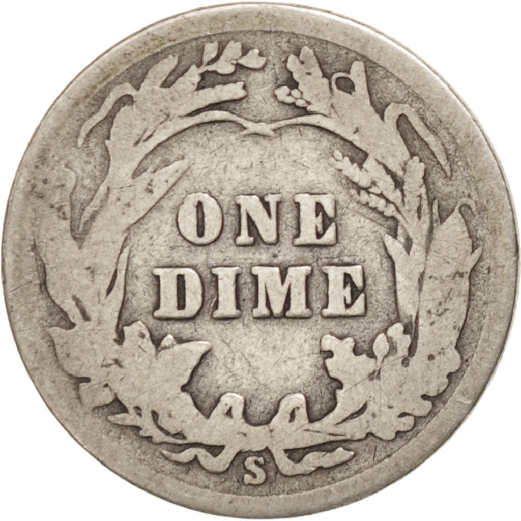 United States, Barber Dime, Dime, 1914, U.S. Mint, San Francisco, VG(8-10)