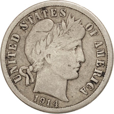 United States, Barber Dime, Dime, 1914, U.S. Mint, San Francisco, VF(30-35)