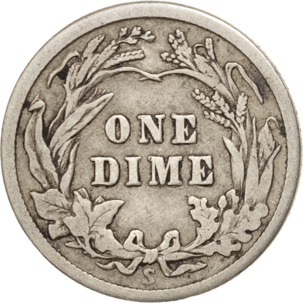 United States, Barber Dime, Dime, 1914, U.S. Mint, San Francisco, VF(30-35)