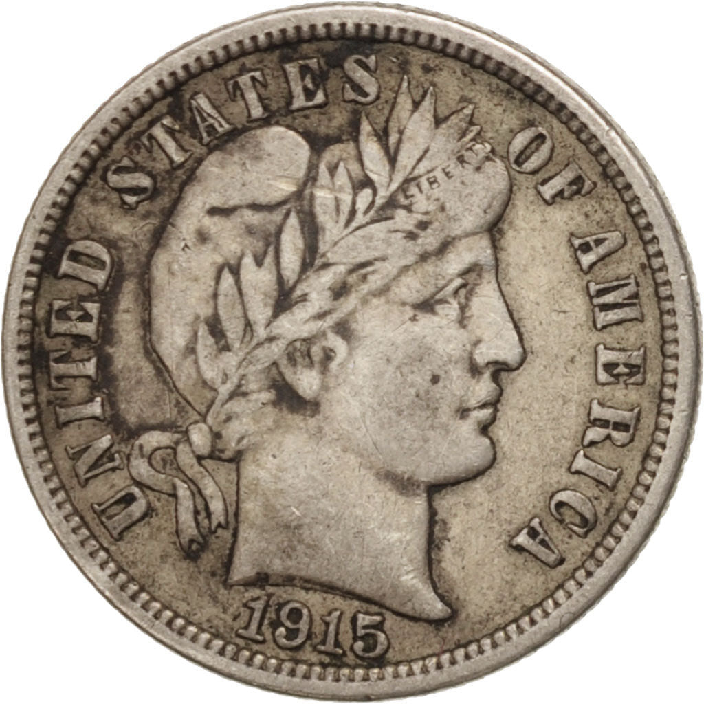 United States, Barber Dime, Dime, 1915, U.S. Mint, Philadelphia, VF(30-35)