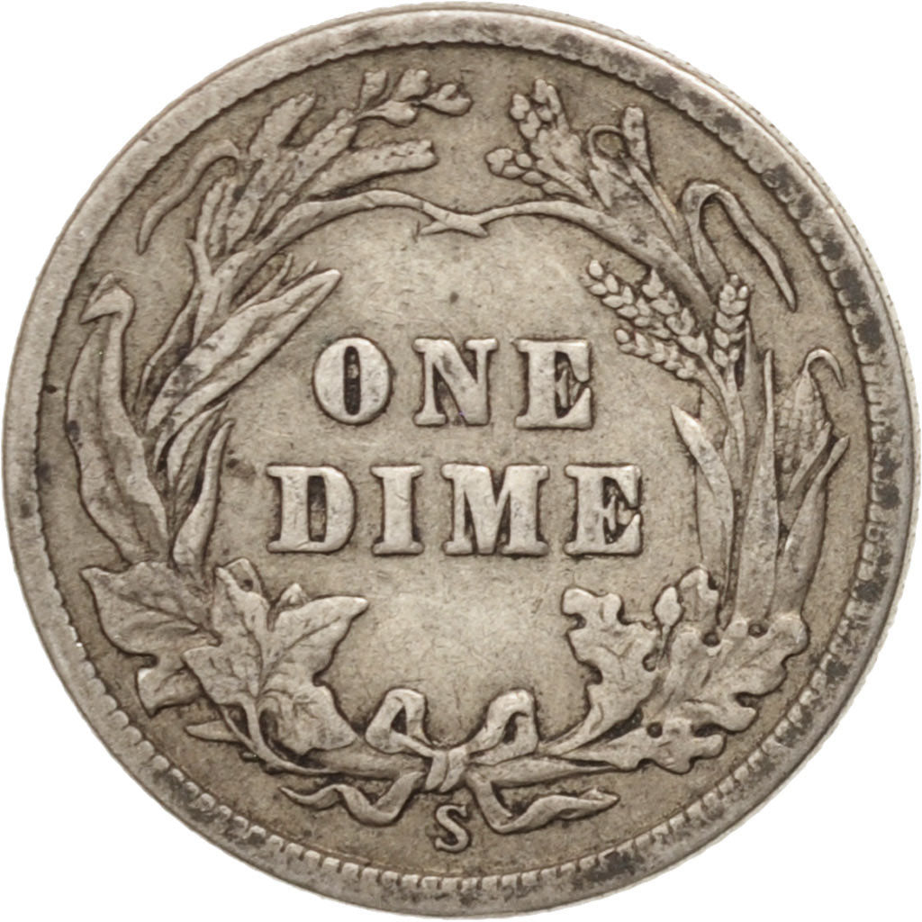 United States, Barber Dime, Dime, 1916, U.S. Mint, San Francisco, VF(30-35)