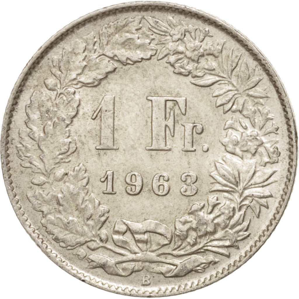 Coin, Switzerland, Franc, 1963, Bern, AU(55-58), Silver, KM:24