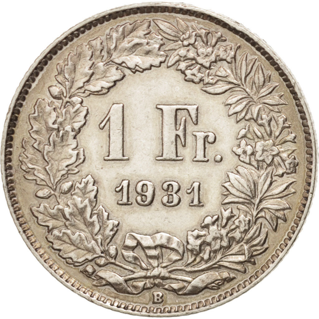Coin, Switzerland, Franc, 1931, Bern, AU(50-53), Silver, KM:24