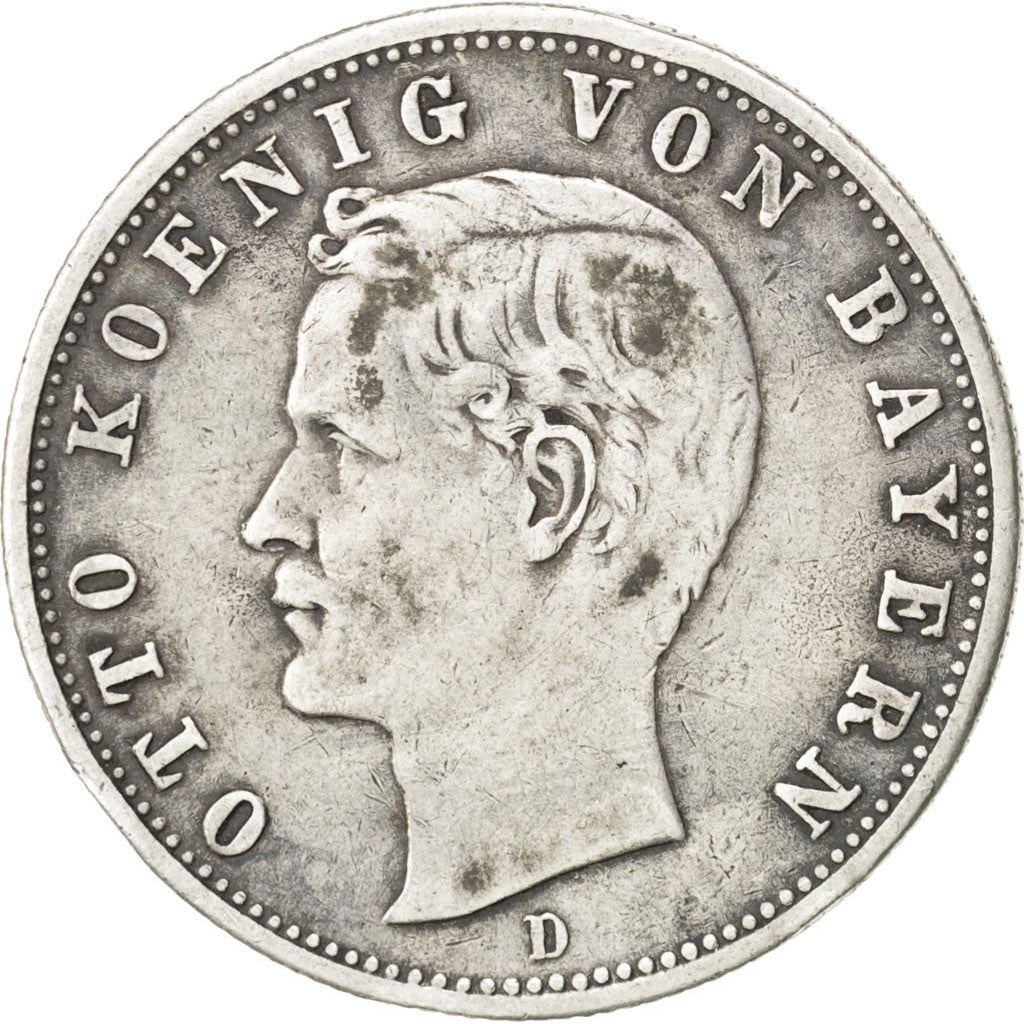 Coin, German States, BAVARIA, Otto, 2 Mark, 1906, Munich, EF(40-45), Silver