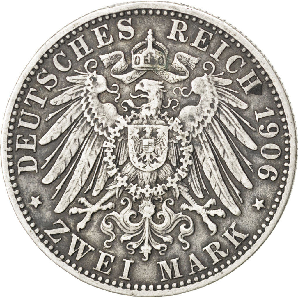 Coin, German States, BAVARIA, Otto, 2 Mark, 1906, Munich, EF(40-45), Silver
