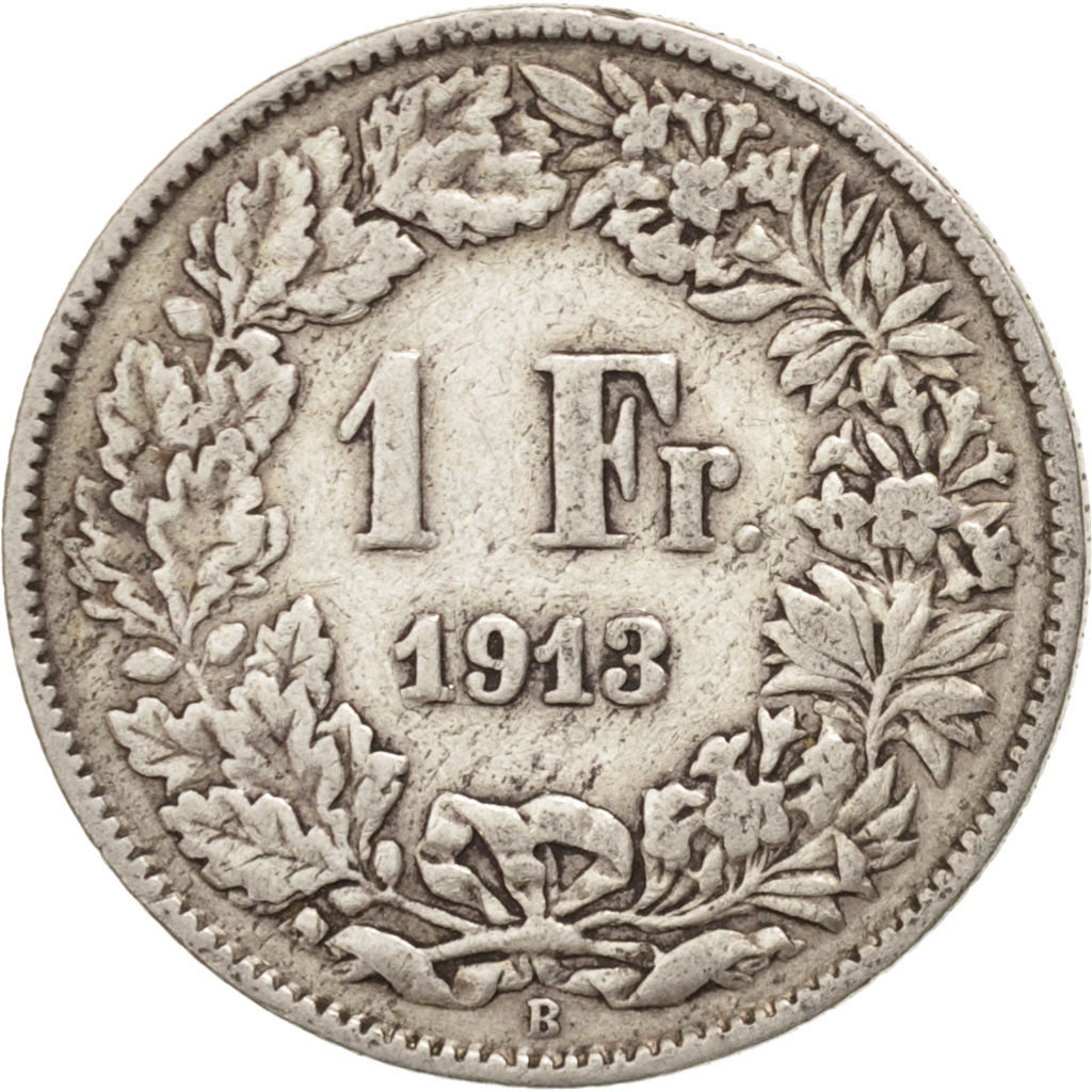 Svizzera, Franc, 1913, Bern, MB, Argento, KM:24