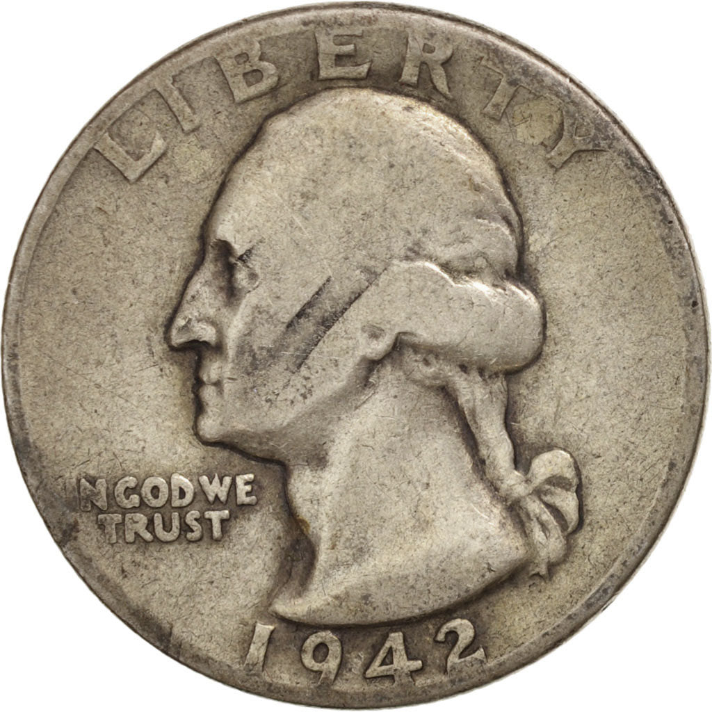 Coin, United States, Washington Quarter, Quarter, 1942, U.S. Mint, Philadelphia