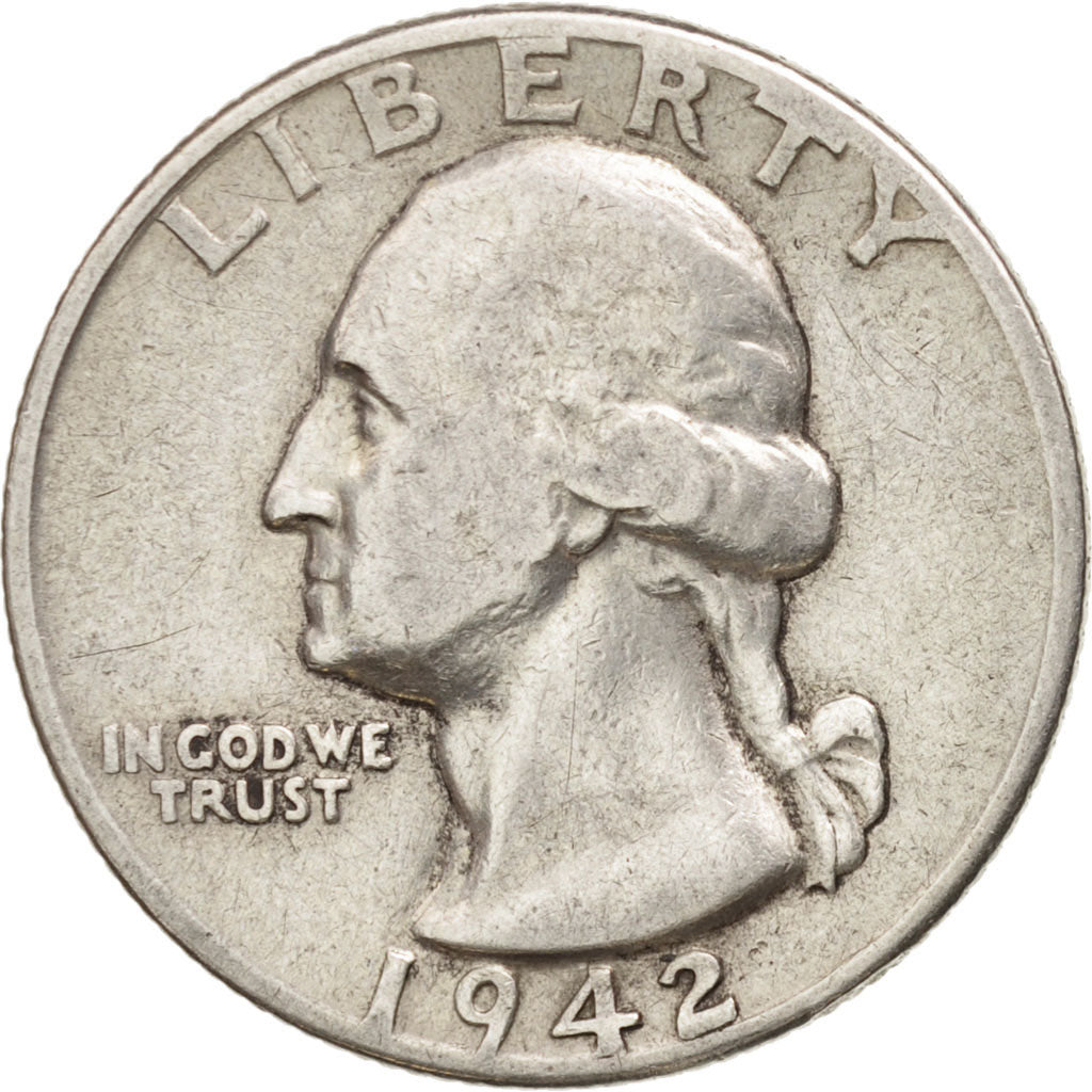 Coin, United States, Washington Quarter, Quarter, 1942, U.S. Mint, Philadelphia