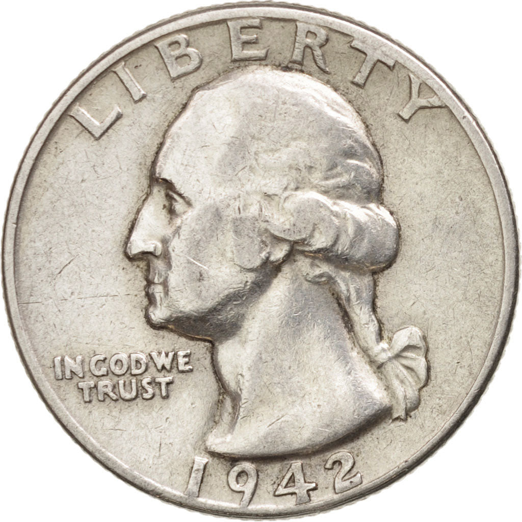 Coin, United States, Washington Quarter, Quarter, 1942, U.S. Mint, Philadelphia