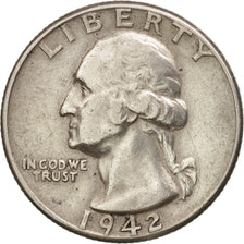 United States, Washington Quarter, Quarter, 1942, U.S. Mint, Philadelphia