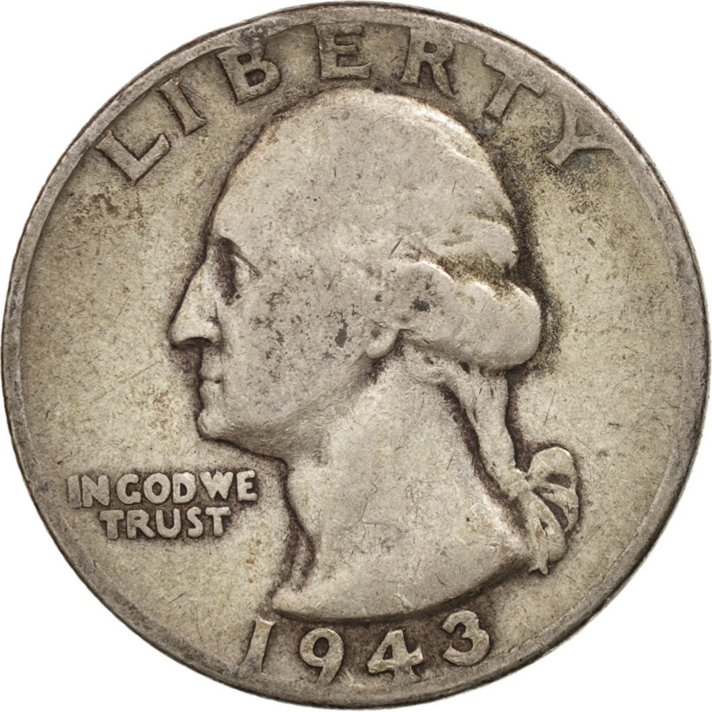 United States, Washington Quarter, Quarter, 1943, U.S. Mint, Philadelphia