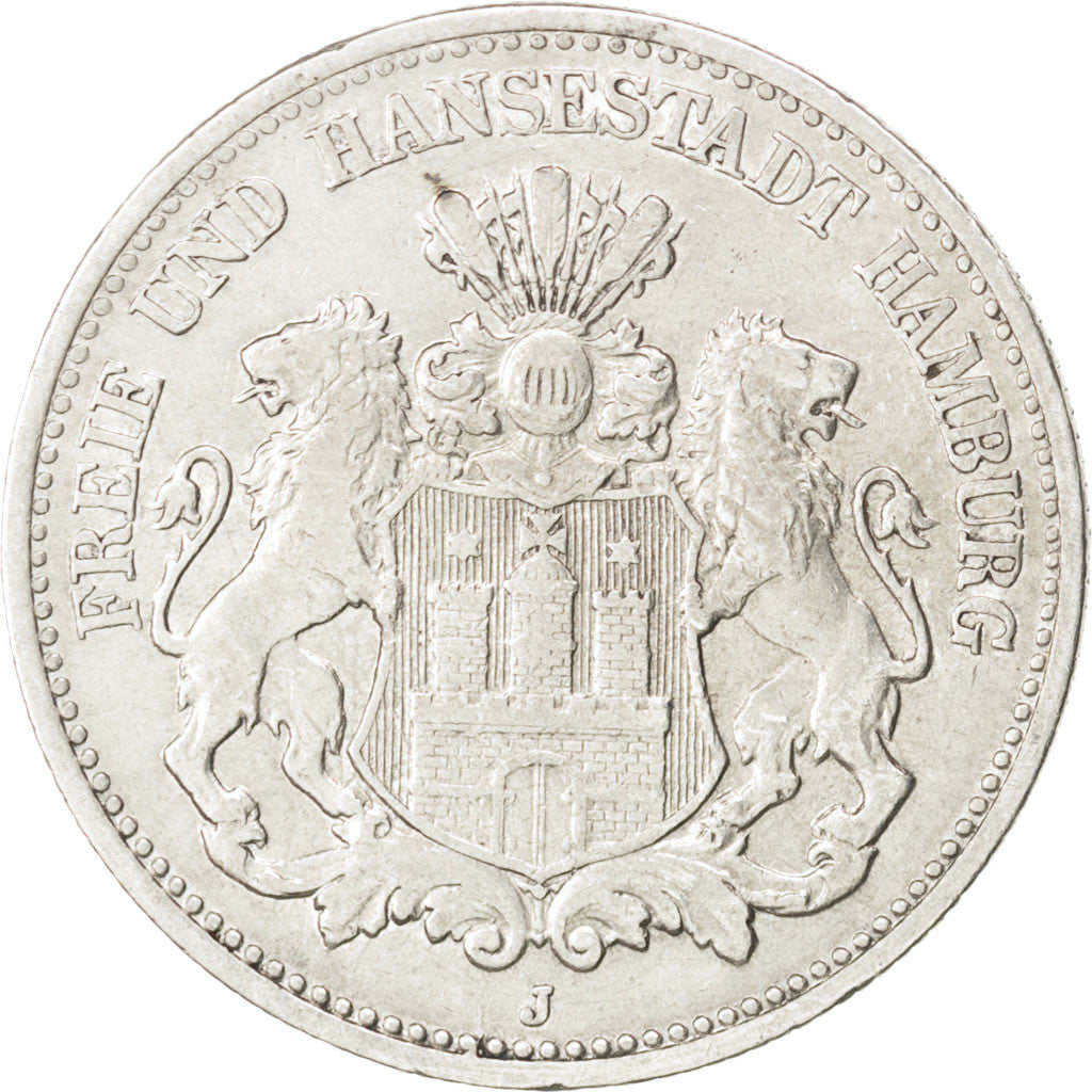 Münze, Deutsch Staaten, HAMBURG, 2 Mark, 1906, Hamburg, SS+, Silber, KM:612