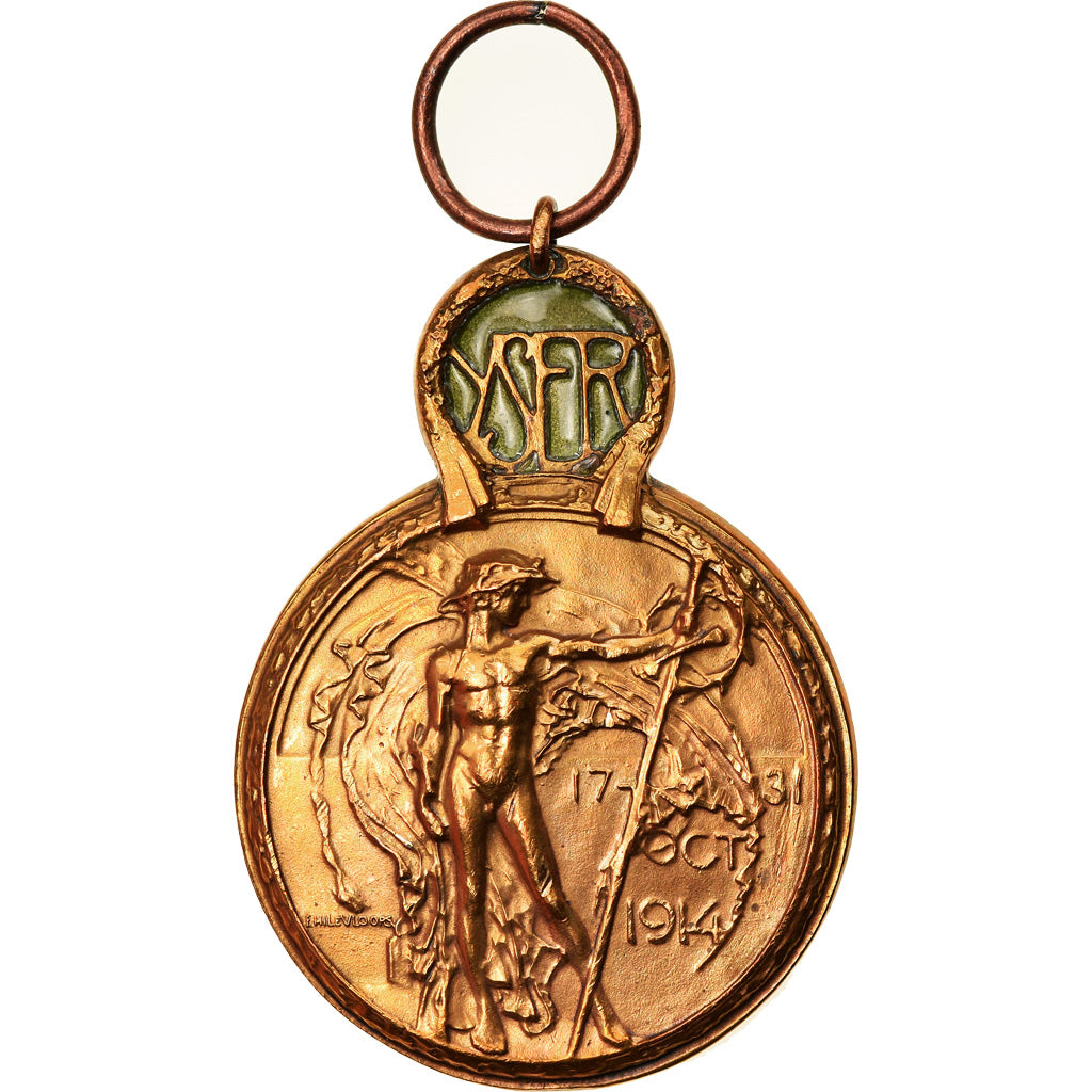 Belgique, Bataille de l'Yser, Politics, Society, War, Médaille, 1914, Excellent