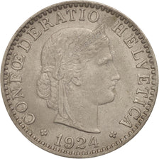 Moneda, Suiza, 20 Rappen, 1924, Bern, MBC+, Níquel, KM:29