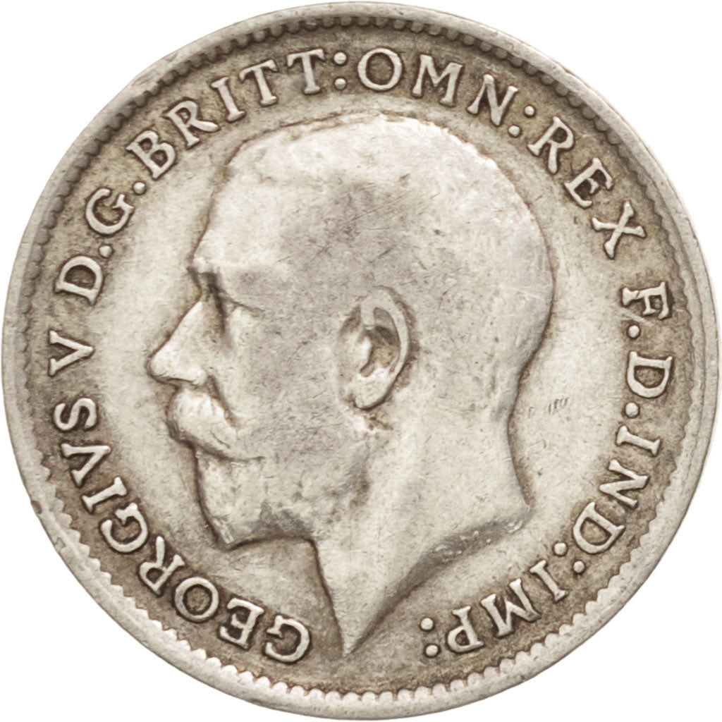 Great Britain, George V, 3 Pence, 1912, AU(50-53), Silver