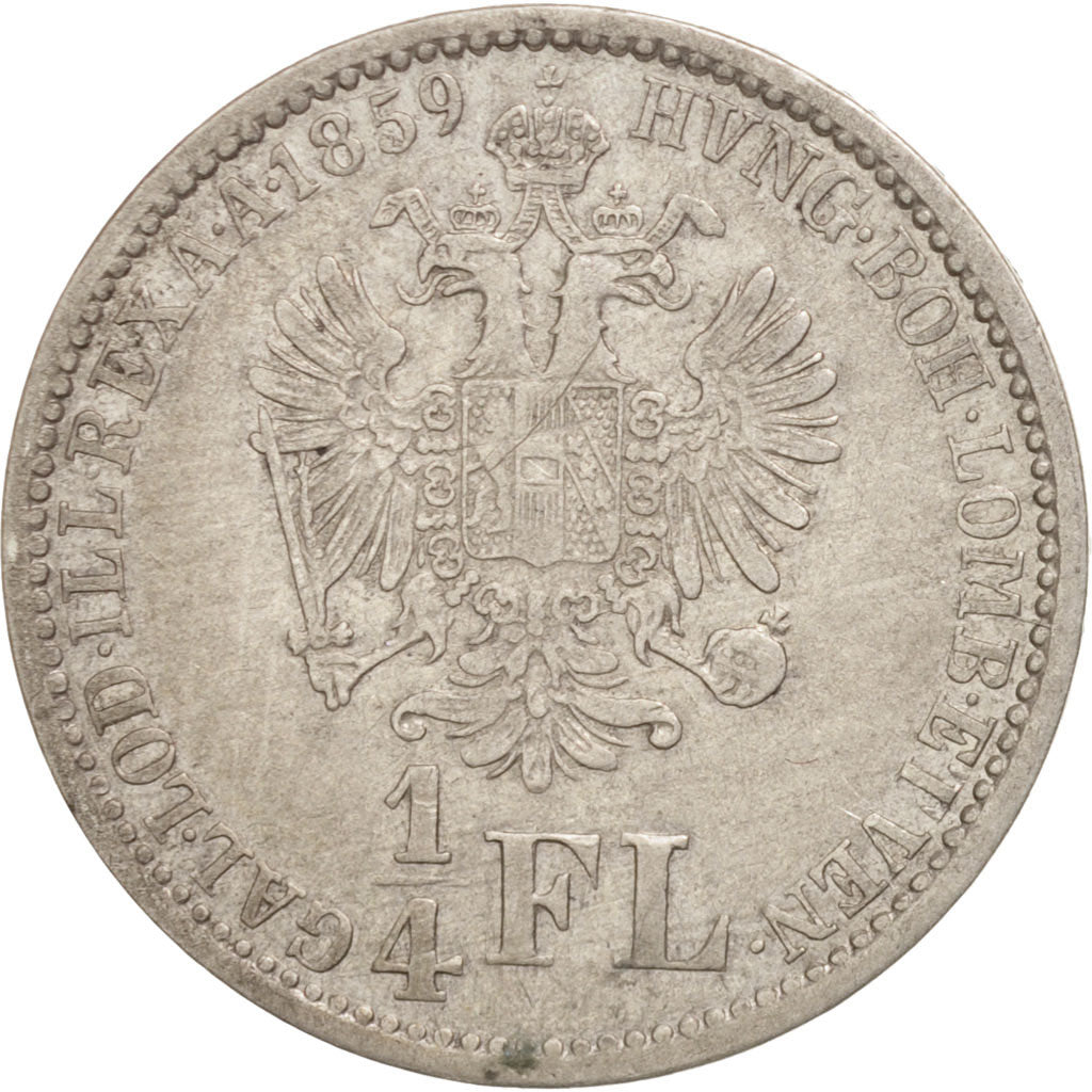 Austria, Franz Joseph I, 1/4 Florin, 1859, Vienne, BB, Argento, KM:2214