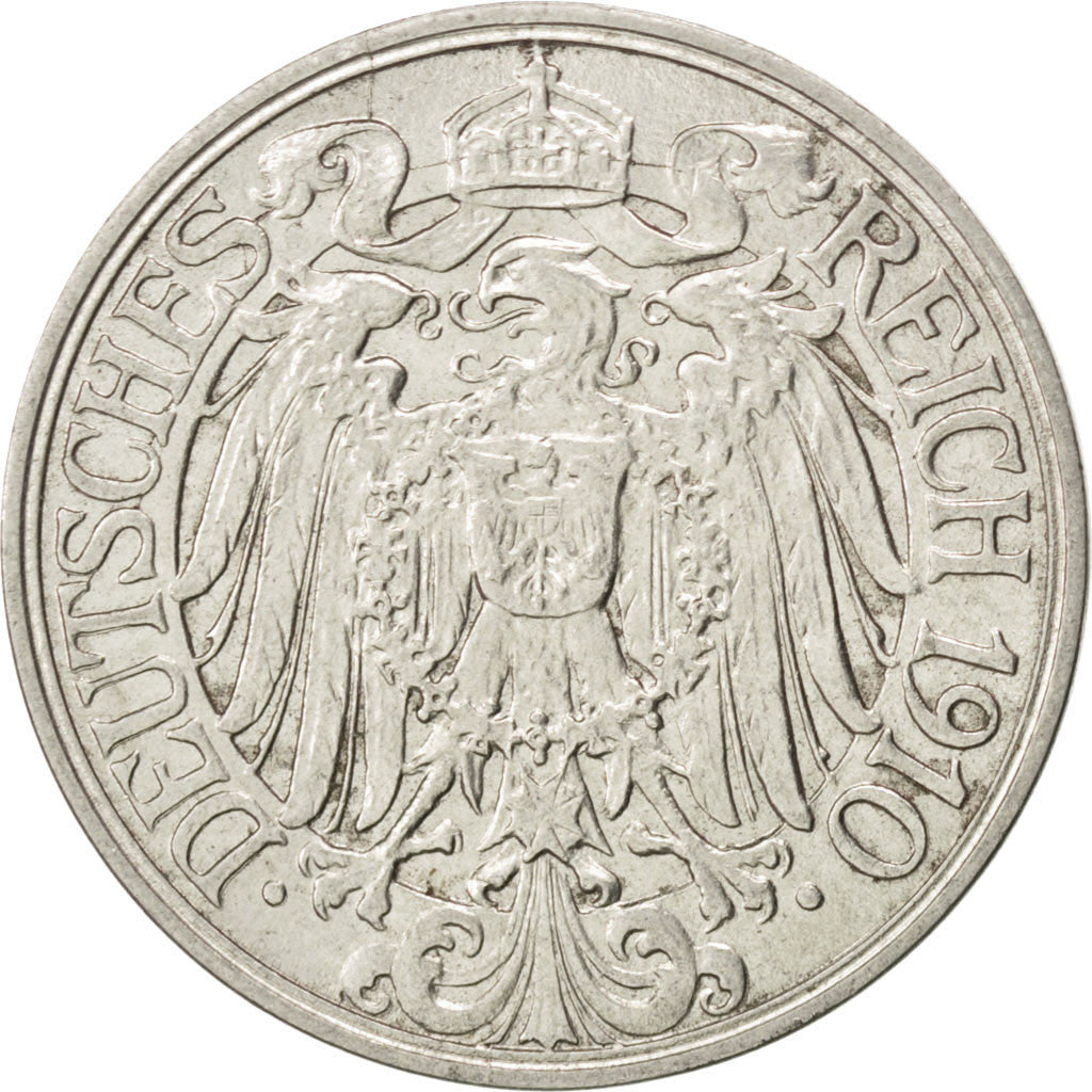 Moneta, GERMANIA - IMPERO, Wilhelm II, 25 Pfennig, 1910, Hambourg, SPL-, Nichel