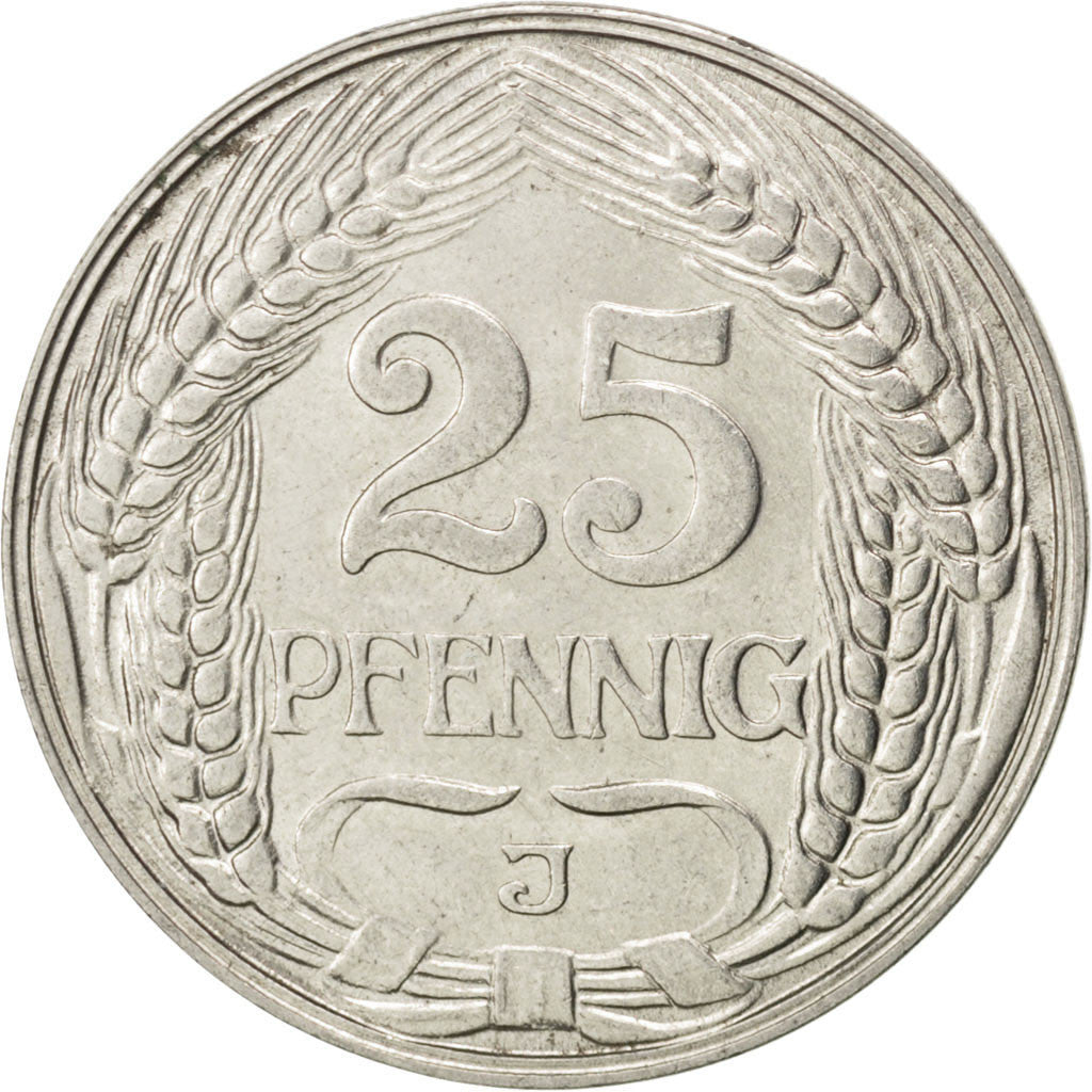 Moneta, GERMANIA - IMPERO, Wilhelm II, 25 Pfennig, 1910, Hambourg, SPL-, Nichel