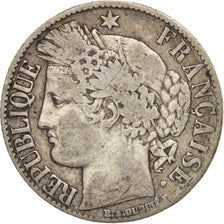 France, Cérès, Franc, 1888, Paris, VF(30-35), Silver, KM:822.1, Gadoury:465a