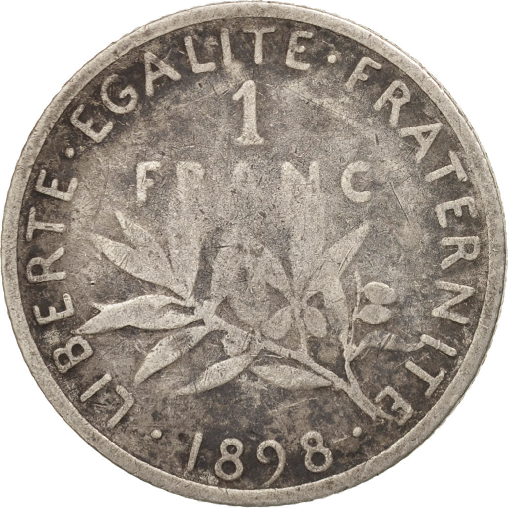 Frankreich, Semeuse, Franc, 1898, Paris, VF(20-25), Silver, KM:844.1