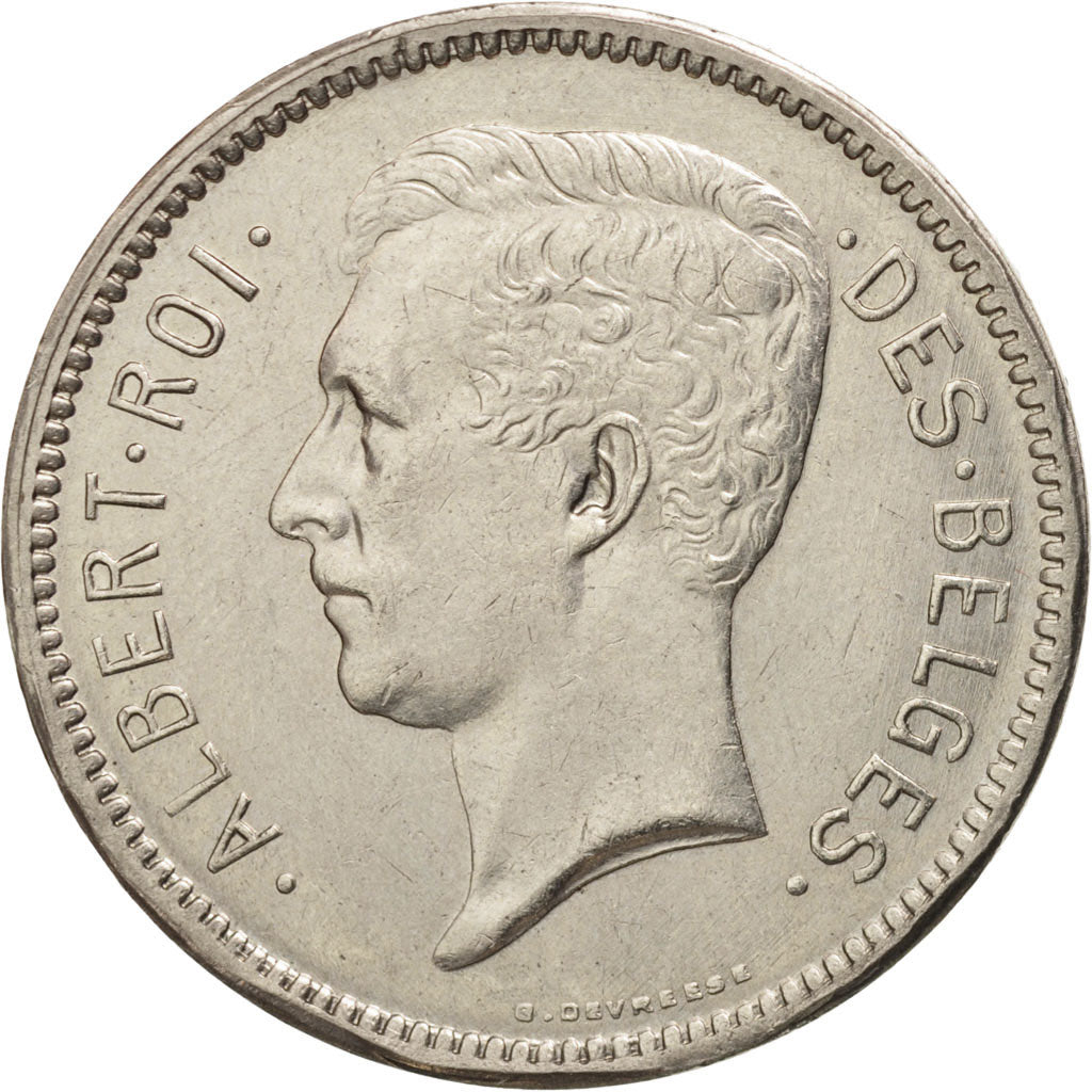 Coin, Belgium, 5 Francs, 5 Frank, 1930, AU(55-58), Nickel, KM:97.1