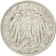GERMANY - EMPIRE, 25 Pfennig, 1911, Hambourg, KM #18, EF(40-45), Nickel, 23,...