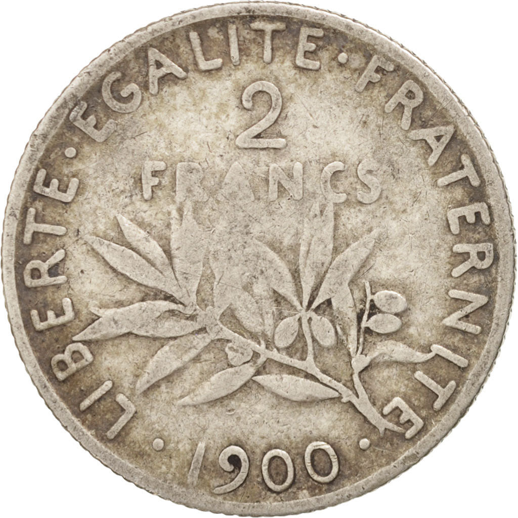 Francia, Semeuse, 2 Francs, 1900, Paris, B+, Argento, KM:845.1