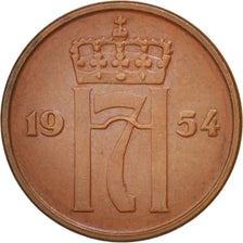 Norway, Haakon VII, 5 Öre, 1954, Royal Norwegian Mint, AU(55-58), Bronze