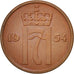 Norway, Haakon VII, 5 Öre, 1954, Royal Norwegian Mint, AU(55-58), Bronze