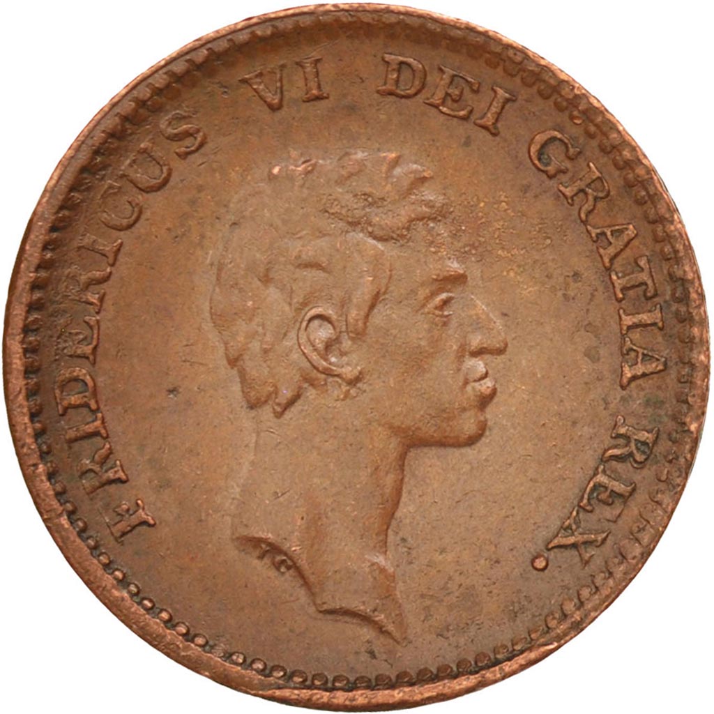 Moneta, Danimarca, Frederik VI, Rigsbankskilling, 1813, Copenhagen, BB+, Rame