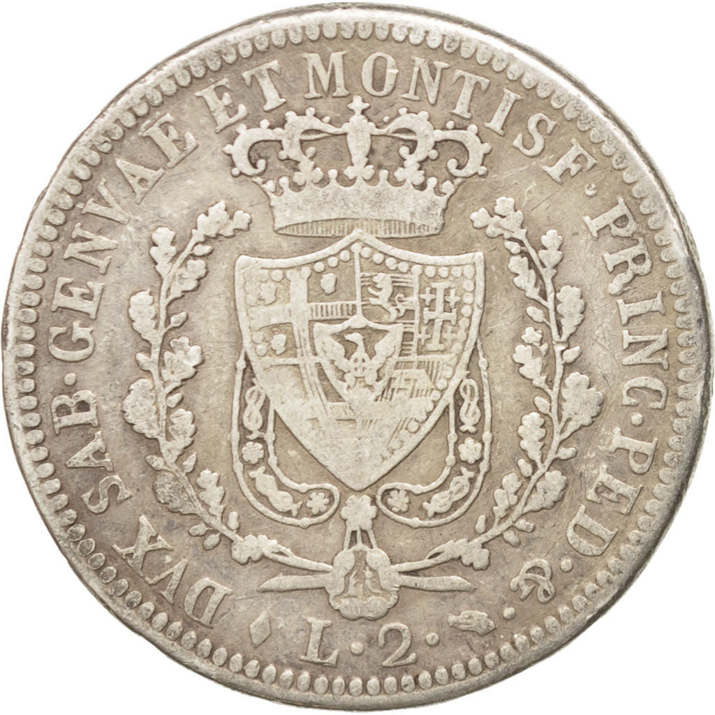 Moneta, STATI ITALIANI, SARDINIA, Carlo Felice, 2 Lire, 1826, Torino, MB